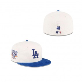 Men's Undefeated X Los Angeles Dodgers White Corduroy 59FIFTY Fitted Hat