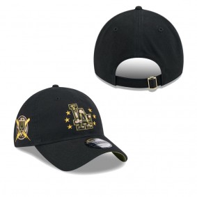 Men's Los Angeles Dodgers Black 2024 Armed Forces Day 9TWENTY Adjustable Hat