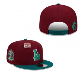 Men's Los Angeles Dodgers Cardinal Green Strawberry Big League Chew Flavor Pack 9FIFTY Snapback Hat