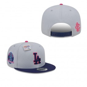 Men's Los Angeles Dodgers Gray Navy Raspberry Big League Chew Flavor Pack 9FIFTY Snapback Hat