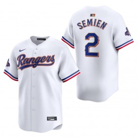 Men's Texas Rangers Marcus Semien Nike White 2024 Gold Collection Limited Player Jersey