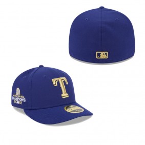 Men's Texas Rangers Royal 2024 Gold Collection Low Profile 59FIFTY Fitted Hat