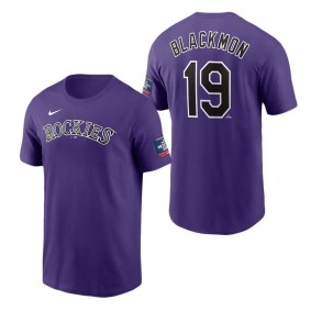Men's Colorado Rockies Charlie Blackmon Purple 2024 MLB World Tour Mexico City Series Name & Number T-Shirt