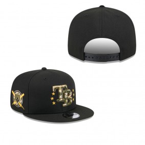 Men's Tampa Bay Rays Black 2024 Armed Forces Day 9FIFTY Snapback Hat