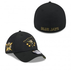 Men's Toronto Blue Jays Black 2024 Armed Forces Day 39THIRTY Flex Hat
