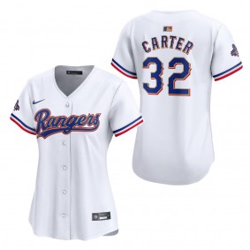 Women's Texas Rangers Evan Carter Nike White 2024 Gold Collection Limited Player Jersey
