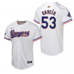 Youth Texas Rangers Adolis Garcia Nike White 2024 Gold Collection Limited Player Jersey