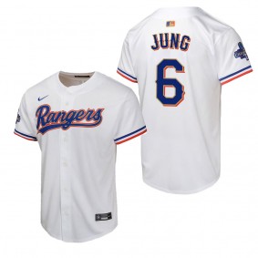Youth Texas Rangers Josh Jung Nike White 2024 Gold Collection Limited Player Jersey
